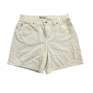 Vintage Faded Glory White Denim High Rise Waisted Shorts Mom Jorts